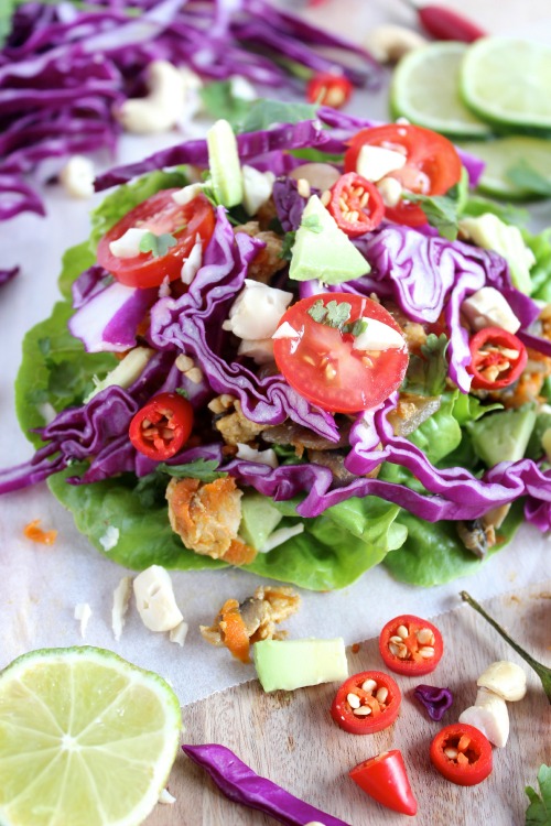 Healthy Homemade Asian Style Lettuce Wraps - Vegan, Dairy Free & Paleo Friendly - www.betterwithcake.com