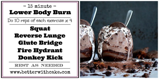 Choc Chai Cookie Dough Crunch Shake + 15 Min {No Equipment} Lower Body Workout