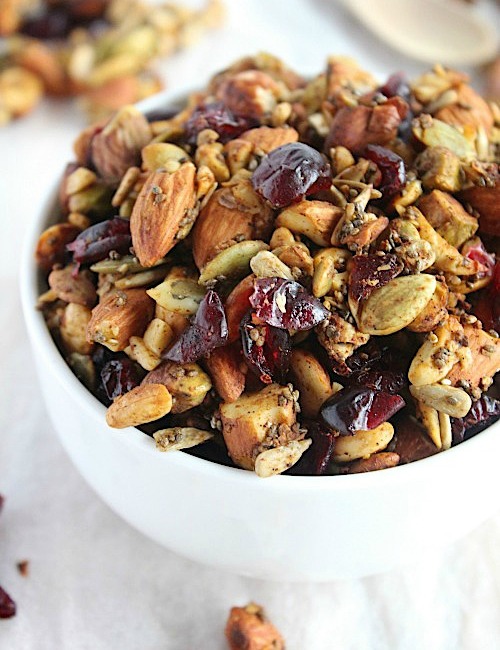 Pumpkin and Cranberry {Grain Free} "Granola" - Vegan, Dairy Free & Paleo Friendly - www.betterwithcake.com