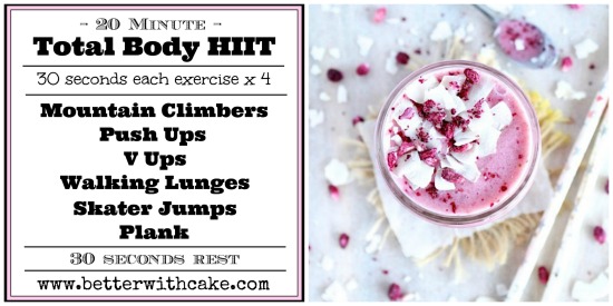 A 20 Minute {No Equipment} Total Body Workout + A Ginger and Pomegranate Smoothie Recipe