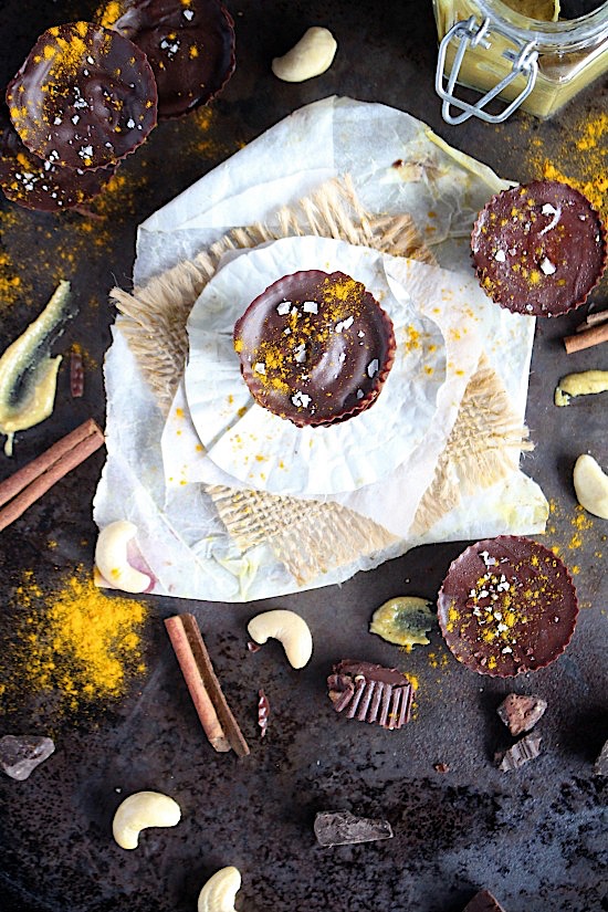 Dark Chocolate Golden Spiced Cashew Butter Cups {Sugar Free, Gluten Free, Dairy Free, Vegan, Keto & Paleo Friendly} - www.betterwithcake.com
