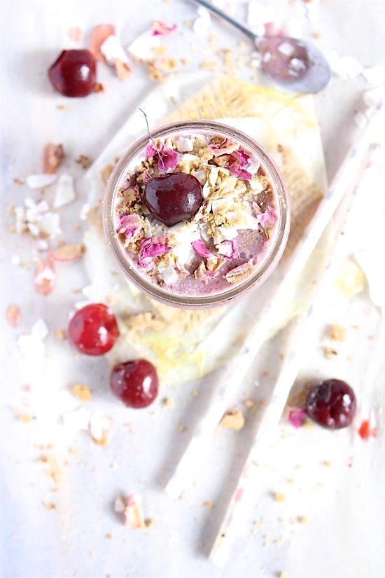 Healthy Cherry Pie Smoothie {Dairy Free - Refined Sugar Free - Banana Free - Low Carb - Keto - Paleo } www.betterwithcake.com