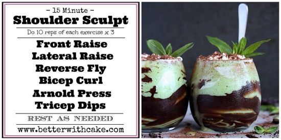 Choc Mint Cookies & Cream Shake + A 15 Minute Shoulder Sculpting Workout