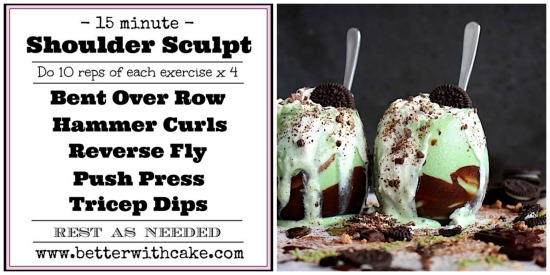 Cookies and Cream Matcha Latte & A 15 Minute Shoulder Sculpting Workout