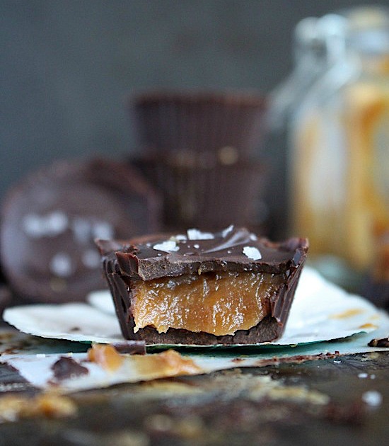 {Date Free} Salted Dark Chocolate Peanut Butter Caramels