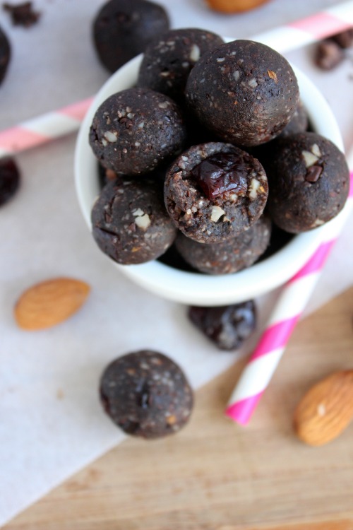 Chocolate, Cherry, Almond Energy Bites