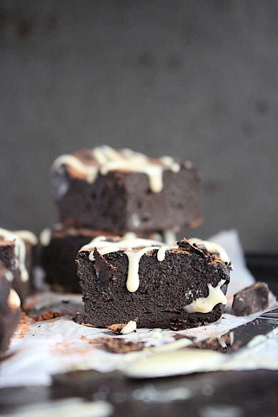 Super Fudgy Dark Chocolate Sweet Potato Brownies {Nut Free - Gluten Free - Dairy Free - Refined Sugar Free - Vegan - Keto - Paleo Friendly} - www.betterwithcake.com