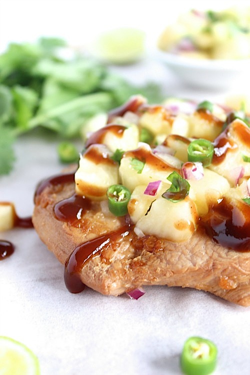 Healthy Homemade Teriyaki Chicken with Sweet and Spicy Pineapple Jalapeno' Salsa {Gluten Free & Paleo Friendly} - www.betterwithcake.com