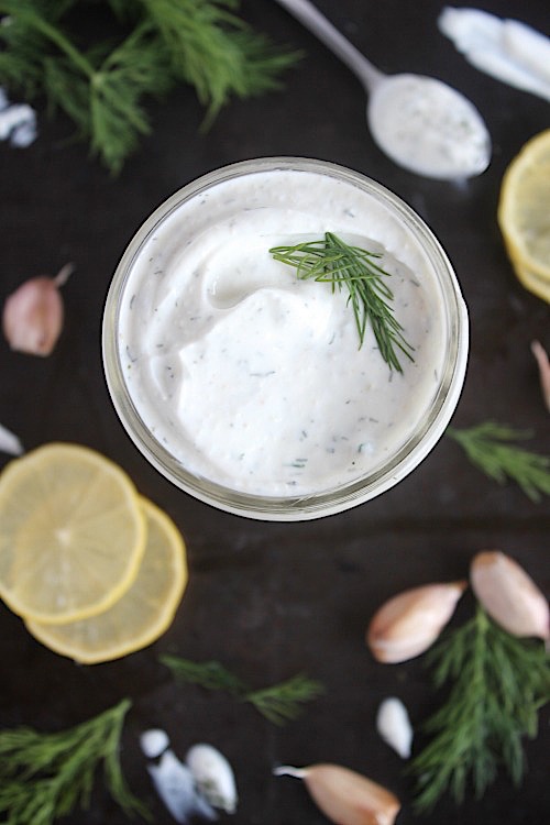 Creamy, 2 Minute Garlic and Dill Dressing {Vegan, Gluten Free & Paleo Friendly}