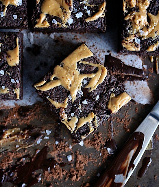 {Small Batch} Flourless Peanut Butter Choc Fudge Brownies