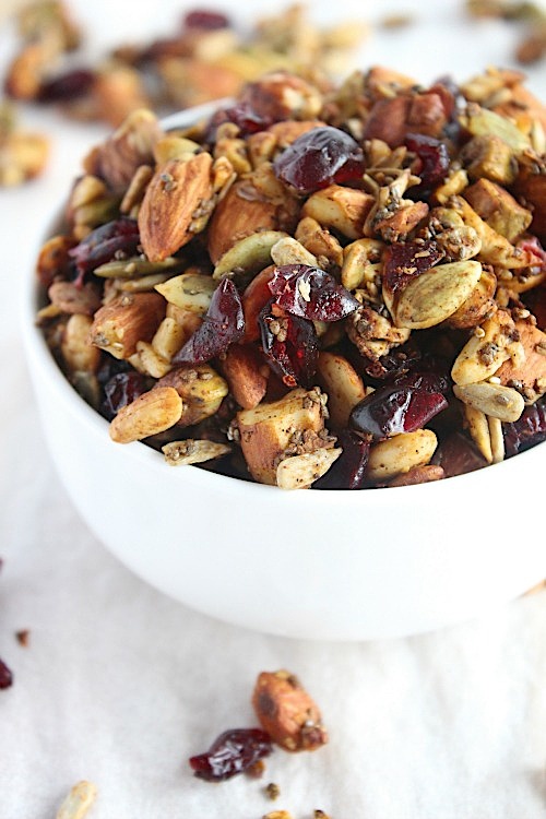 Pumpkin and Cranberry {Grain Free} "Granola" - Vegan, Dairy Free & Paleo Friendly - www.betterwithcake.com