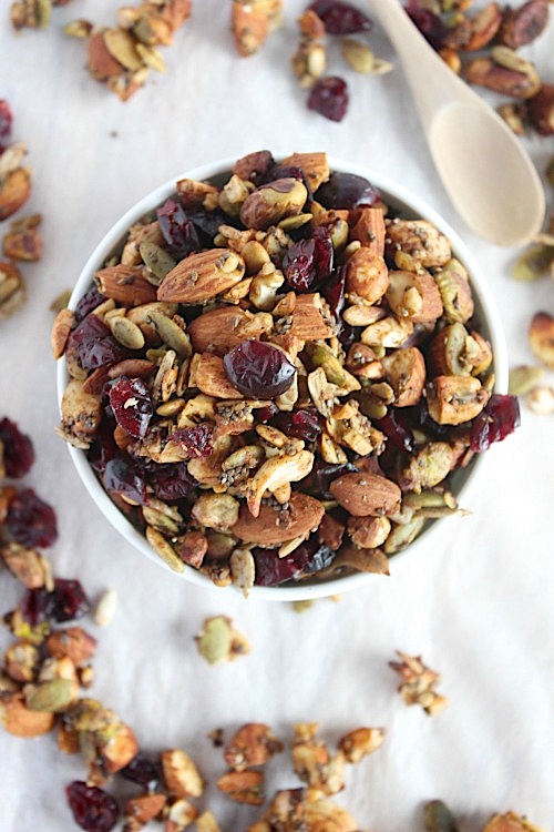 Pumpkin and Cranberry {Grain Free} "Granola" - Vegan, Dairy Free & Paleo Friendly - www.betterwithcake.com