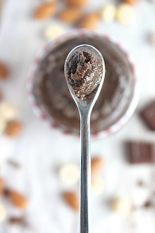 Healthy, Homemade Chocolate-Hazelnut Almond Butter {Vegan, Dairy Free & Paleo Friendly} - www.betterwithcake.com