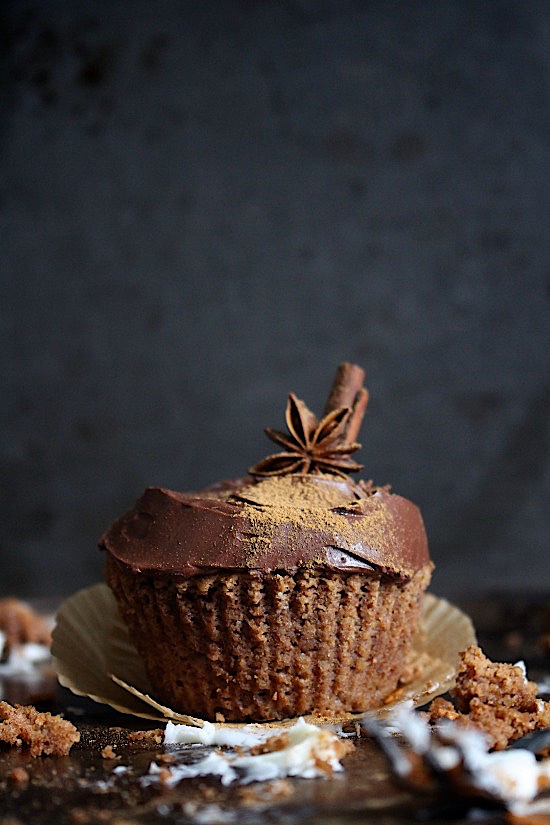 Healthy {Grain Free} Gingerbread Muffins with Dark Chocolate Espresso Ganache - Gluten Free - Refined Sugar Free - Low Carb - Keto - Paleo - Vegan Friendly - www.betterwithcake.com