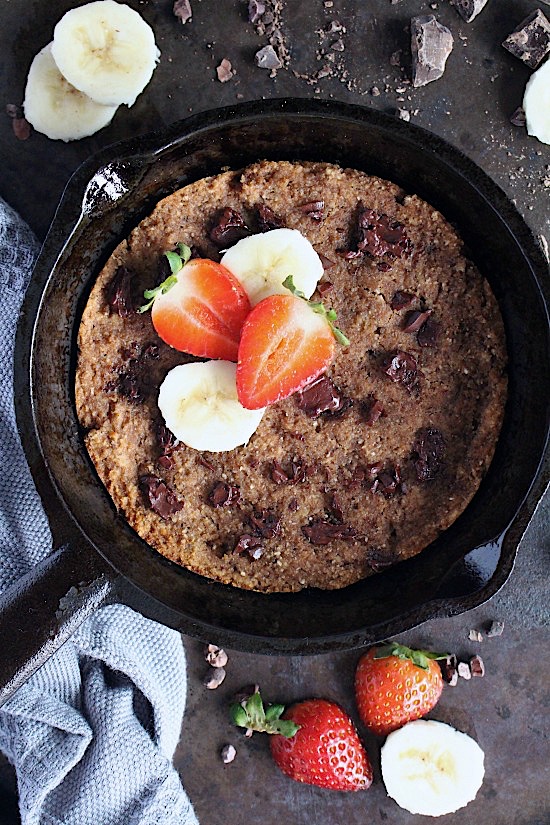 Single Serve, Choc Chip Banana Bread Blondie {EGG FREE - Gluten Free - Dairy Free - Refined Sugar Free -Vegan - Paleo} - www.betterwithcake.com