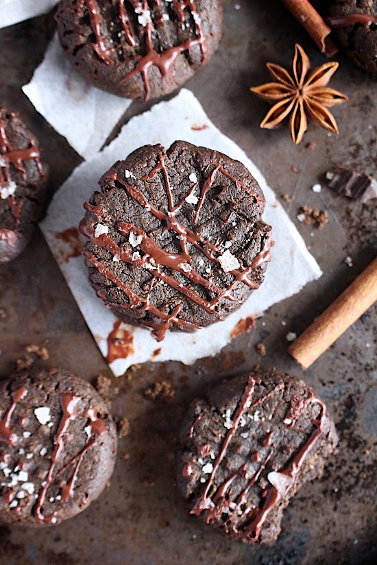 Flourless, Pumpkin Spiced, Dark Chocolate Cookies {EGG FREE - Gluten Free - Refined Sugar Free - Dairy Free - Grain Free - Vegan - Keto - Paleo}- www.betterwithcake.com