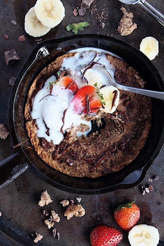 Single Serve, Choc Chip Banana Bread Blondie {EGG FREE - Gluten Free - Dairy Free - Refined Sugar Free -Vegan - Paleo} - www.betterwithcake.com