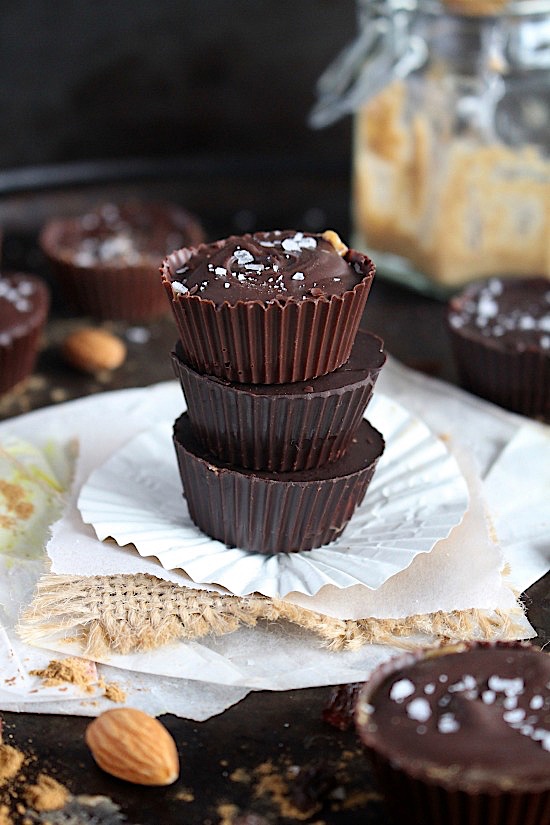 Dark Chocolate Cinnamon Raisin Almond Butter Cups {Gluten Free, Dairy Free, Refined Sugar Free, Vegan, Keto & Paleo Friendly} - www.betterwithcake.com