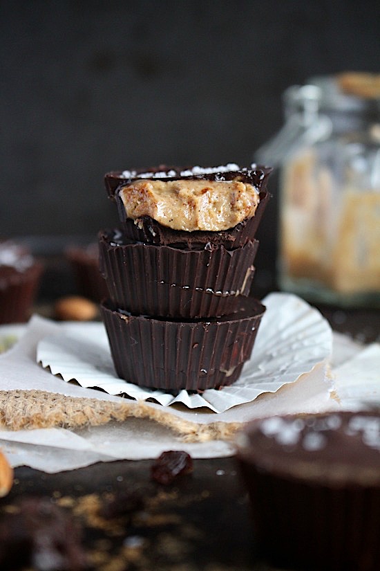 Dark Chocolate Cinnamon Raisin Almond Butter Cups {Gluten Free, Dairy Free, Refined Sugar Free, Vegan, Keto & Paleo Friendly} - www.betterwithcake.com