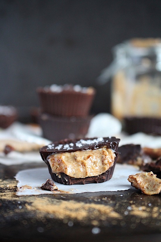 Dark Chocolate Cinnamon Raisin Almond Butter Cups {Gluten Free, Dairy Free, Refined Sugar Free, Vegan, Keto & Paleo Friendly} - www.betterwithcake.com