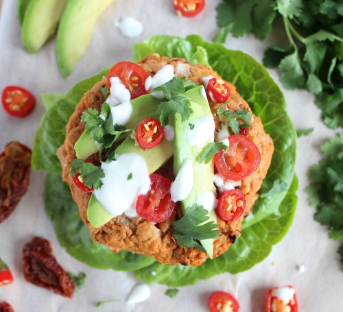Spicy Sun-dried Tomato and Chargrilled Red Pepper Tuna Burgers {Paleo Friendly}