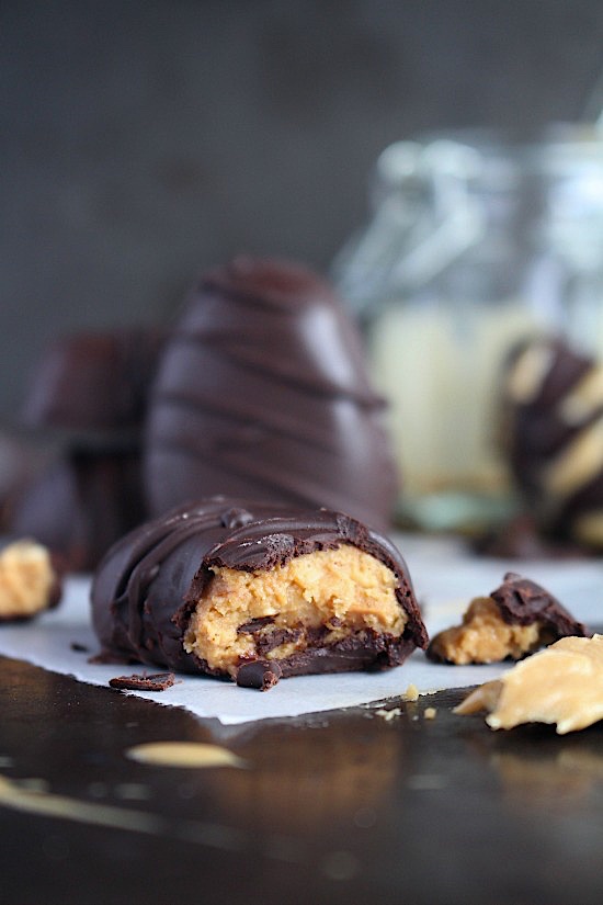 Copycat Reese's Eggs { Sugar Free - Dairy Free - Gluten Free - Grain Free - Vegan - Keto - Paleo Friendly} - www.betterwithcake.com