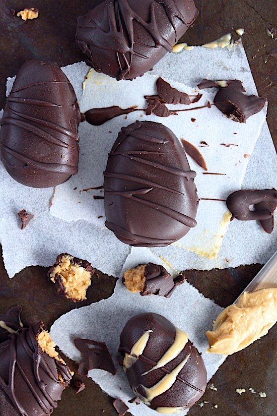 Copycat Reese's Eggs { Sugar Free - Dairy Free - Gluten Free - Grain Free - Vegan - Keto - Paleo Friendly} - www.betterwithcake.com