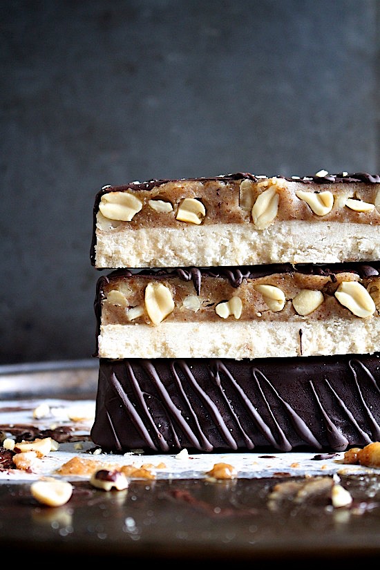 Healthy Raw Snickers Bars - Gluten Free - Dairy Free - DATE FREE - Grain Free - Refined Sugar Free - Low Carb - Vegan - Keto - Paleo - www.betterwithcake.com