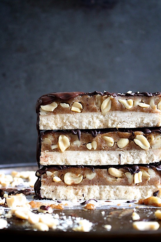 Healthy Raw Snickers Bars - Gluten Free - Dairy Free - DATE FREE - Grain Free - Refined Sugar Free - Low Carb - Vegan - Keto - Paleo - www.betterwithcake.com