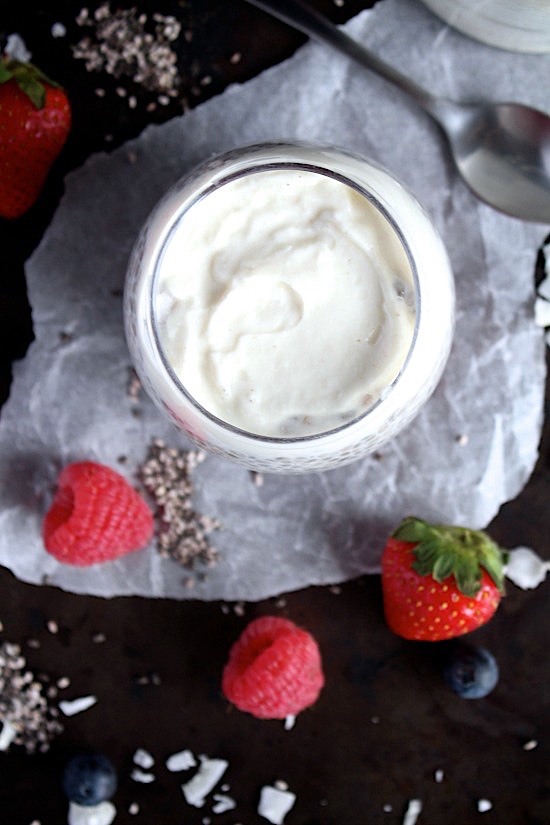 Raspberry Cream Chia Pudding with Smashed Raspberries {Gluten Free, Dairy Free, Sugar Free, Low Carb, Vegan Keto & Paleo Friendly} - www.betterwithcake.com