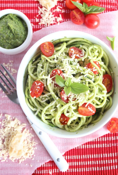 Zucchini Noodles with Avocado Pesto