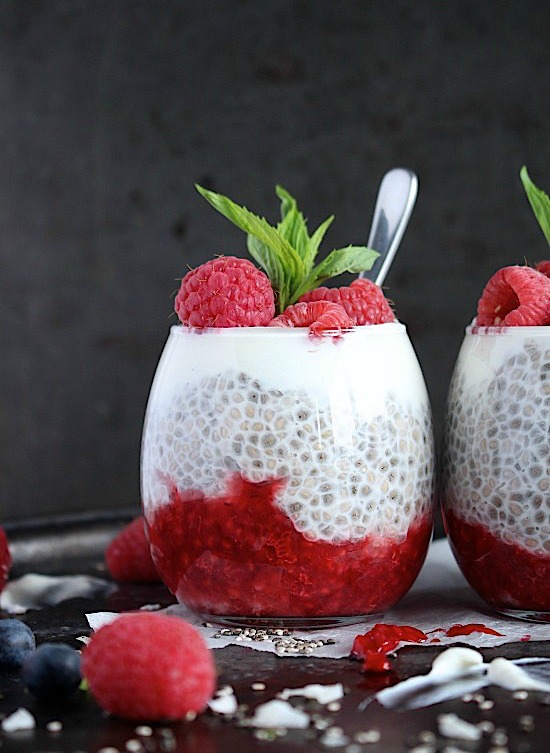 Raspberry Cream Chia Pudding