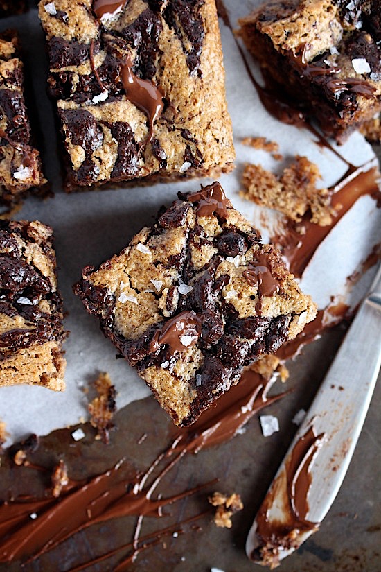 {Small Batch} Flourless Marble Swirled Almond Butter Blondies - Gluten Free - Dairy Free - Grain Free - Refiend Sugar Free - Low Carb - Vegan - Keto - Paleo - www.betterwithcake.com