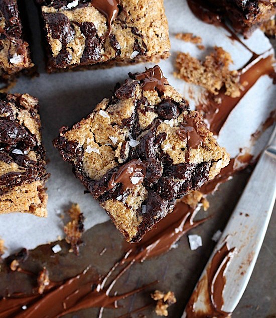 Small Batch {Flourless} Marble Swirled Almond Butter Blondies