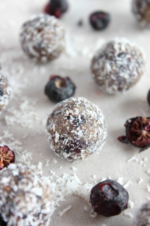 Blueberry Coconut Cream Bliss Bites {Vegan, Dairy Free & Paleo Friendly} - www.betterwithcake.com