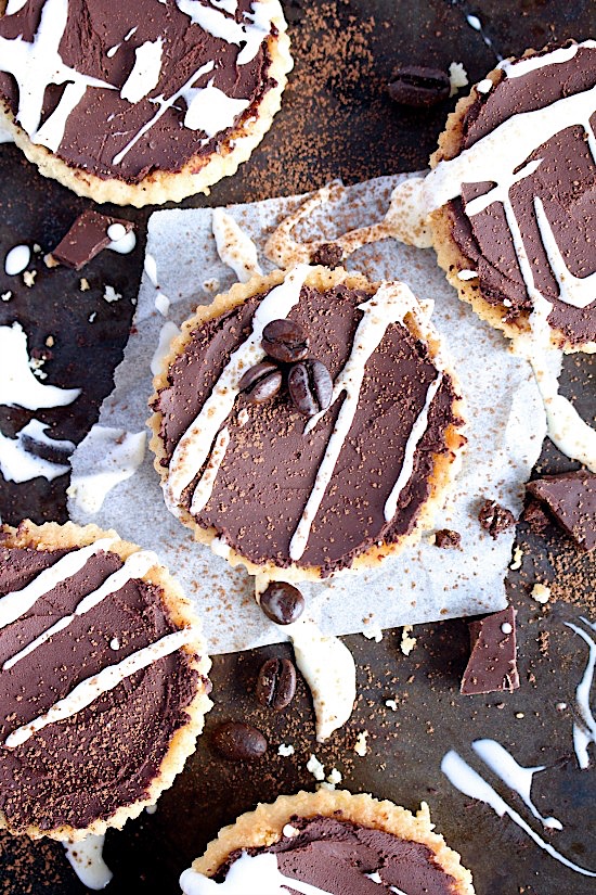Dark Chocolate Espresso Ganache Tarts {Gluten Free - Dairy Free - Refined Sugar Free - Low Carb - Vegan - Keto - Paleo} - www.betterwithcake.com