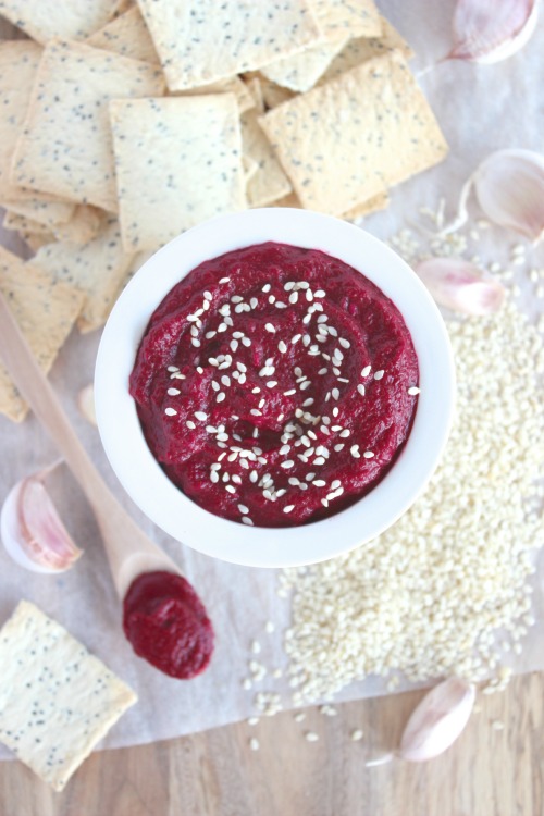 Roasted Garlic and Beetroot Hummus