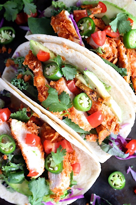 20 minute - Crisp & Crunchy {Baked} Firecracker Chicken Tacos - Gluten Free - Dairy Free - Grain Free - Paleo - www.betterwithcake.com