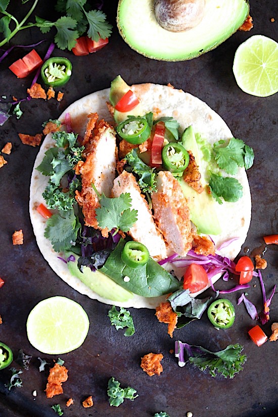 Crisp & Crunchy {Baked} Firecracker Chicken Tacos - Gluten Free - Dairy Free - Grain Free - Paleo - www.betterwithcake.com