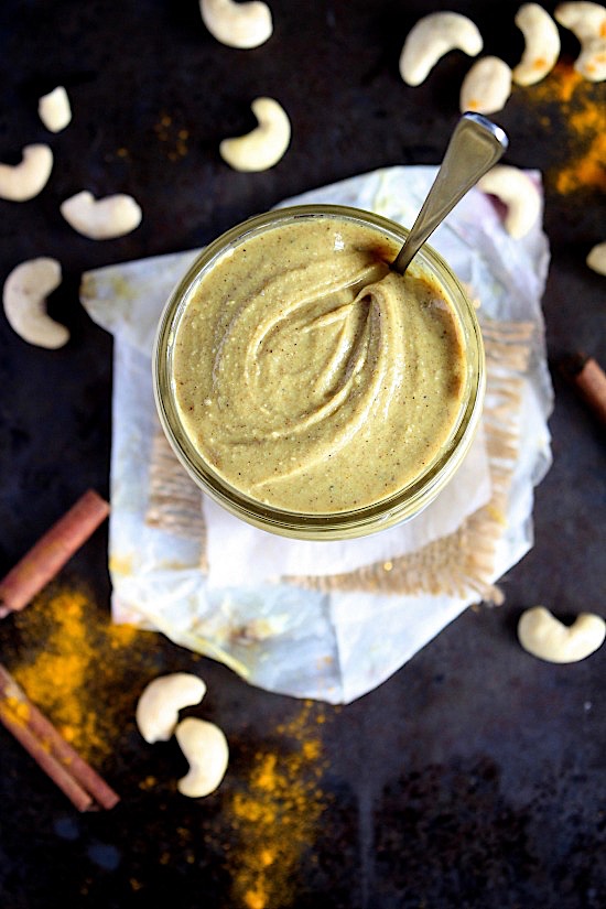Golden Spiced Cashew Butter {Sugar Free, Gluten Free, Dairy Free, Vegan, Keto & Paleo Friendly} - www.betterwithcake.com