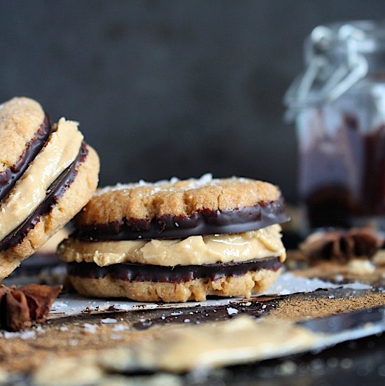 {Flourless} Chai Spiced Cashew Butter Cookie Sandwiches