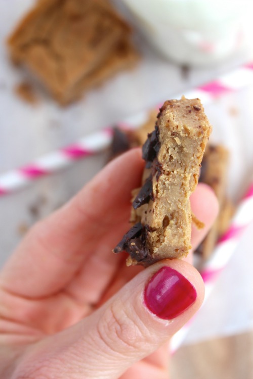 Super Healthy Cinnamon Spiked Peanut Butter Blondies