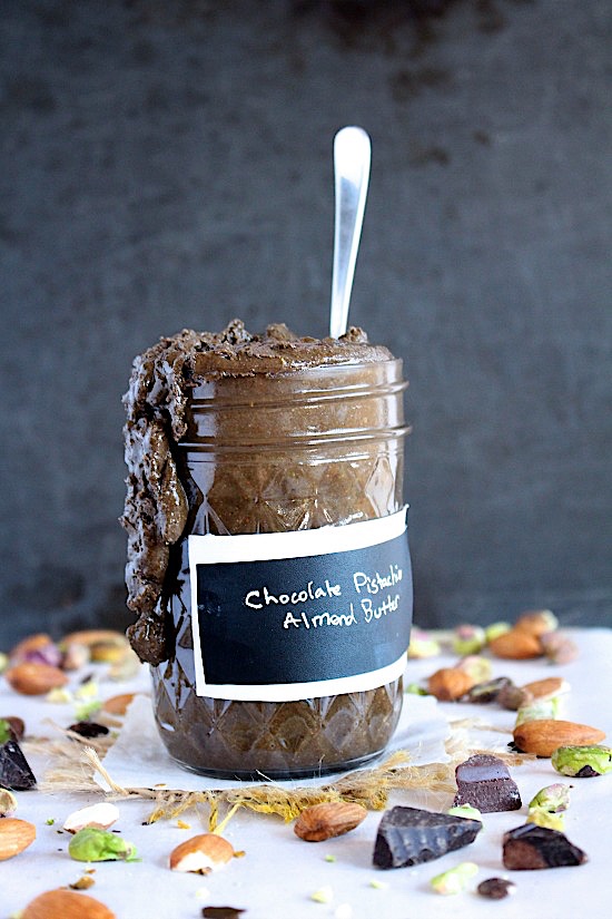 Healthy, Homemade Chocolate Pistachio Almond Butter {Sugar Free – Gluten Free – Keto – Paleo}