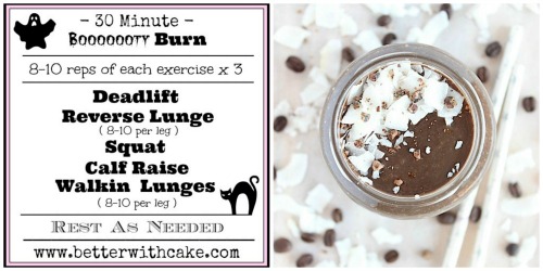 Fit Friday Fun – A 30 Minute Halloween Inspired BOOOOOOOOty Burning Workout & A Bonus {Secretly Healthy} Chocolate Mudslide Smoothie Recipe