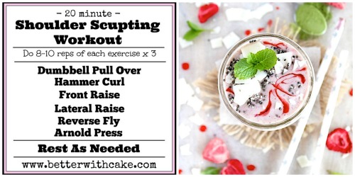 A {NEW} 20 Minute – Shoulder Sculpting Workout & A Strawberry Matcha Super Smoothie