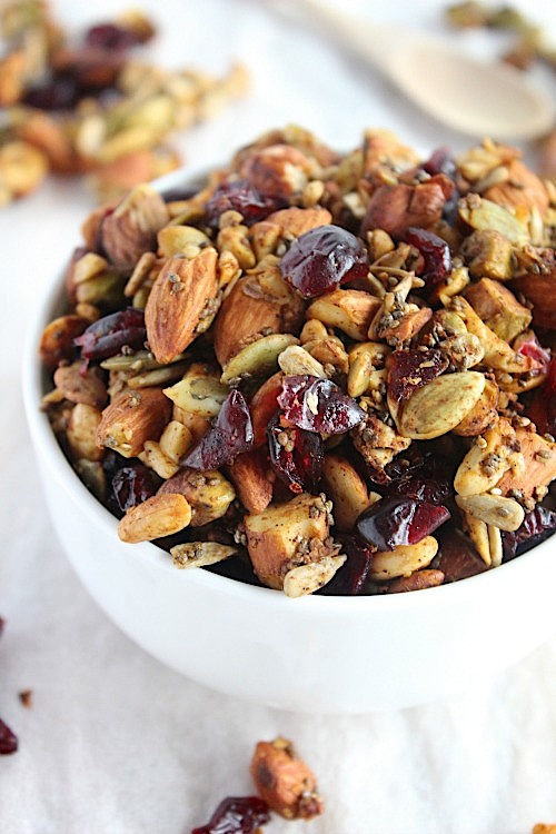 Pumpkin & Cranberry Grain Free Granola {Vegan, Gluten Free & Paleo Friendly} - www.betterwithcake.com