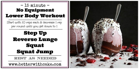 {Sugar Free} Choc Chip Cherry Vanilla Chiller & 15 min {No Equipment} Lower Body Workout