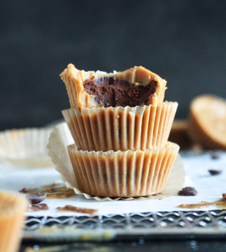 Inside Out Dark Chocolate Peanut Butter Cup Fudge Bites